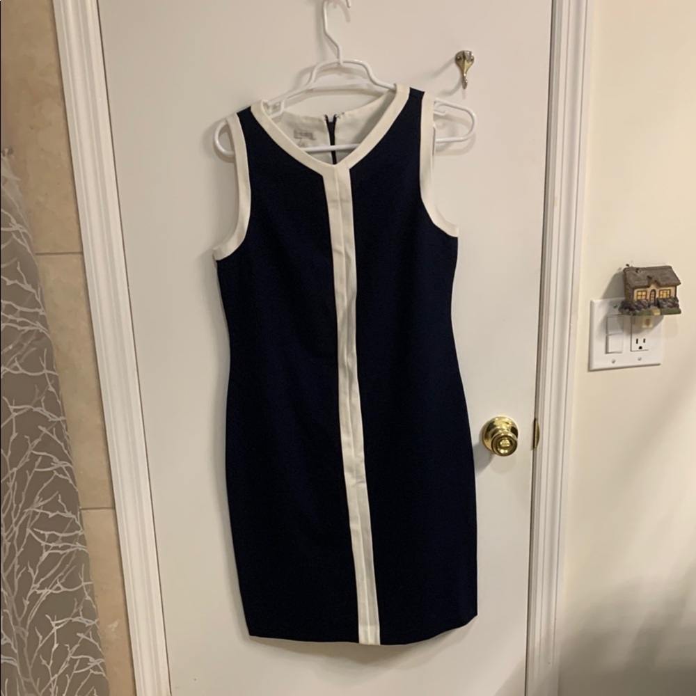 NWT Talbots Blue and White Dress Sleeveless Crew Neck